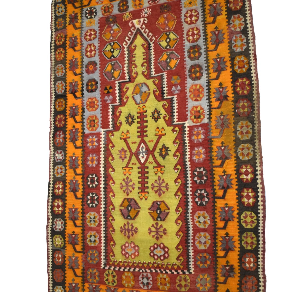 Semi-Antique Flat Weave Wool Rug