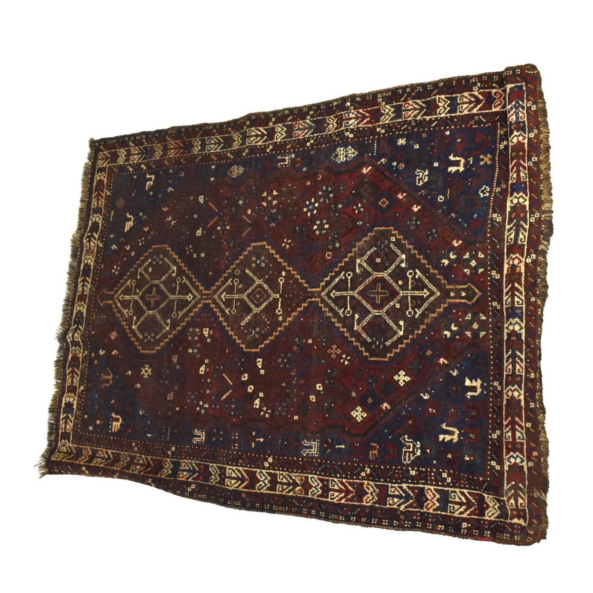 Semi-Antique Persian Shiraz Wool Rug