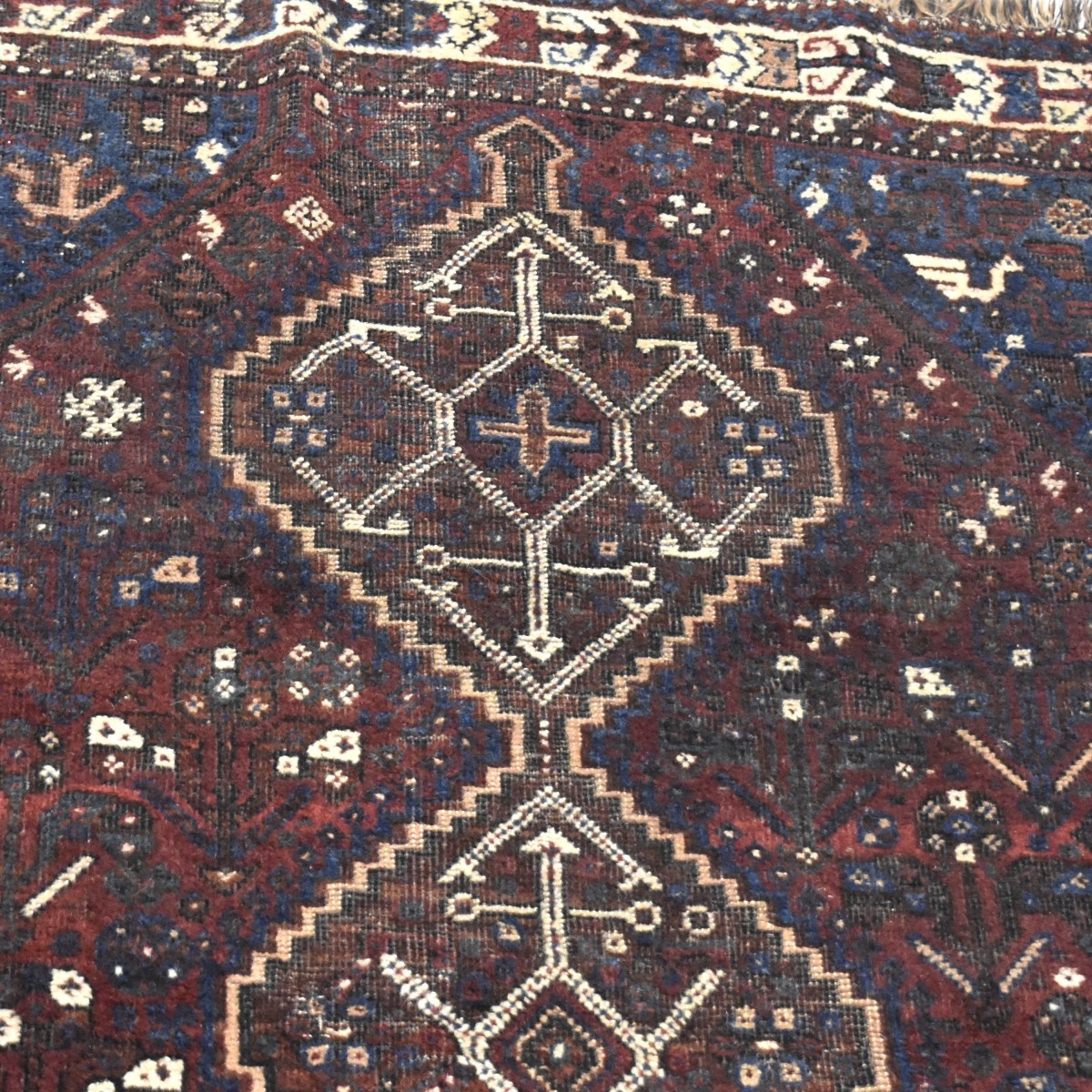 Semi-Antique Persian Shiraz Wool Rug