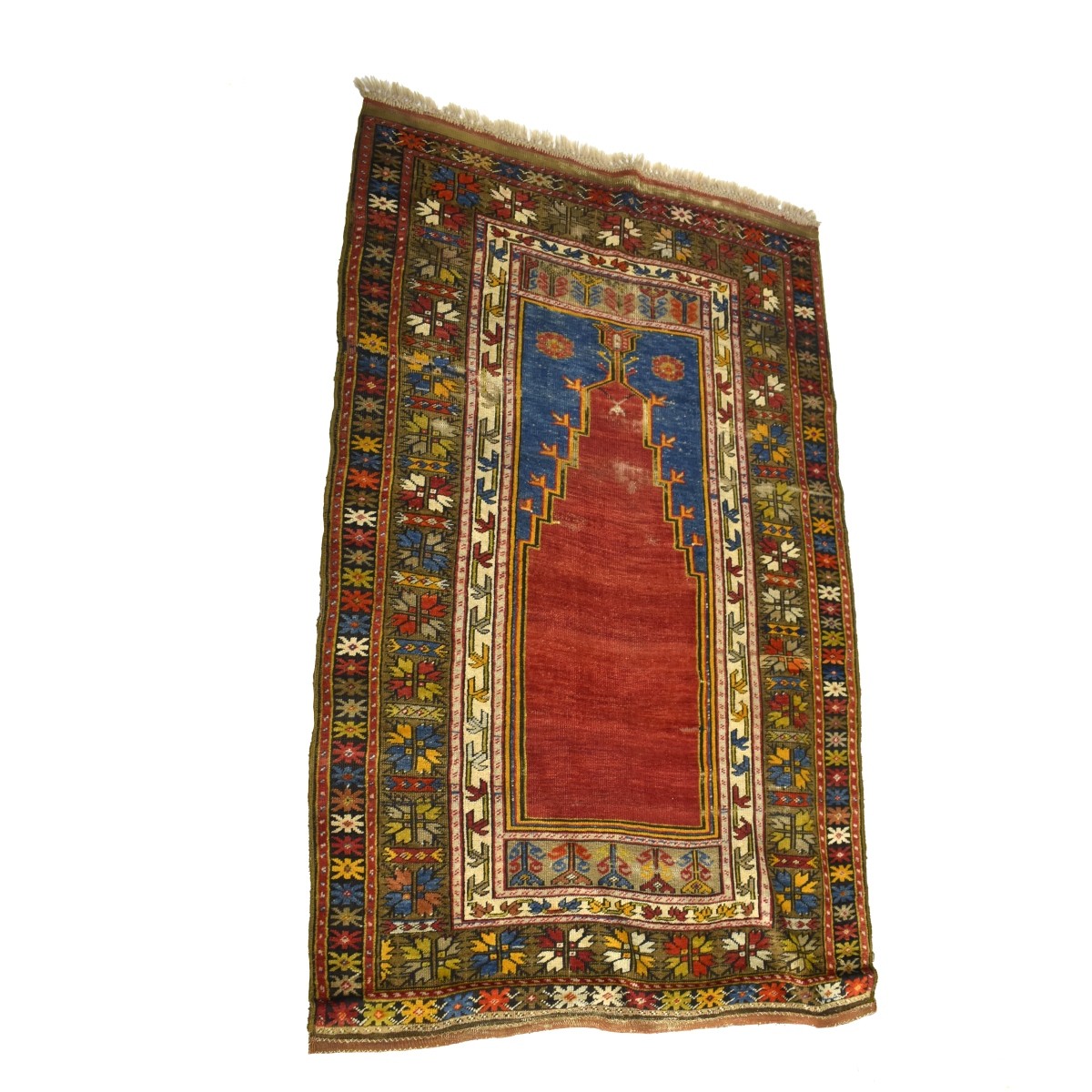 Semi-Antique Turkish Wood Prayer Rug