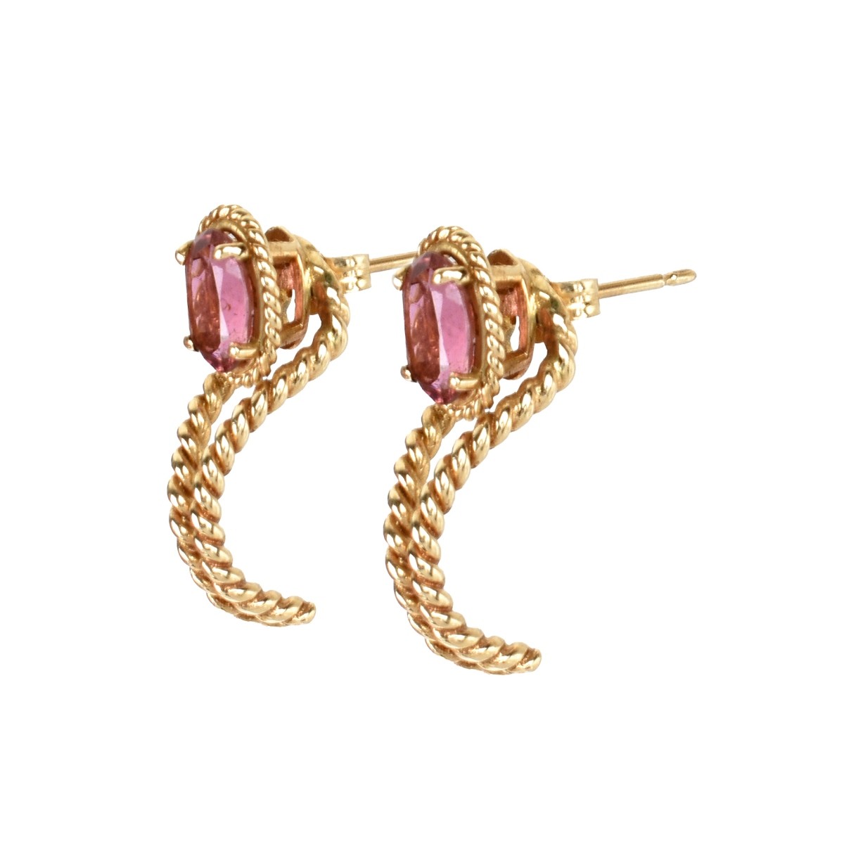 14K Gold and Tourmaline Earrings