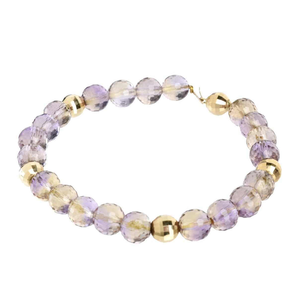 14K Gold Amethyst Bracelet