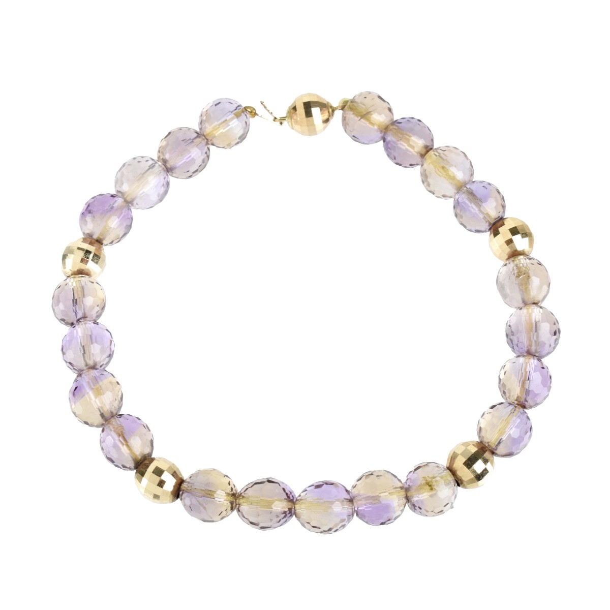 14K Gold Amethyst Bracelet