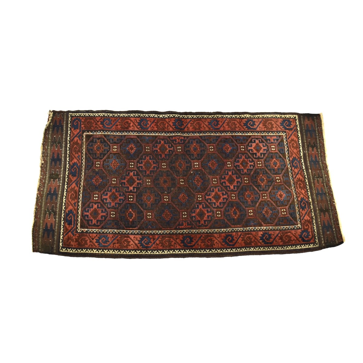 Semi-Antique Kurdish Wool Tribal Rug