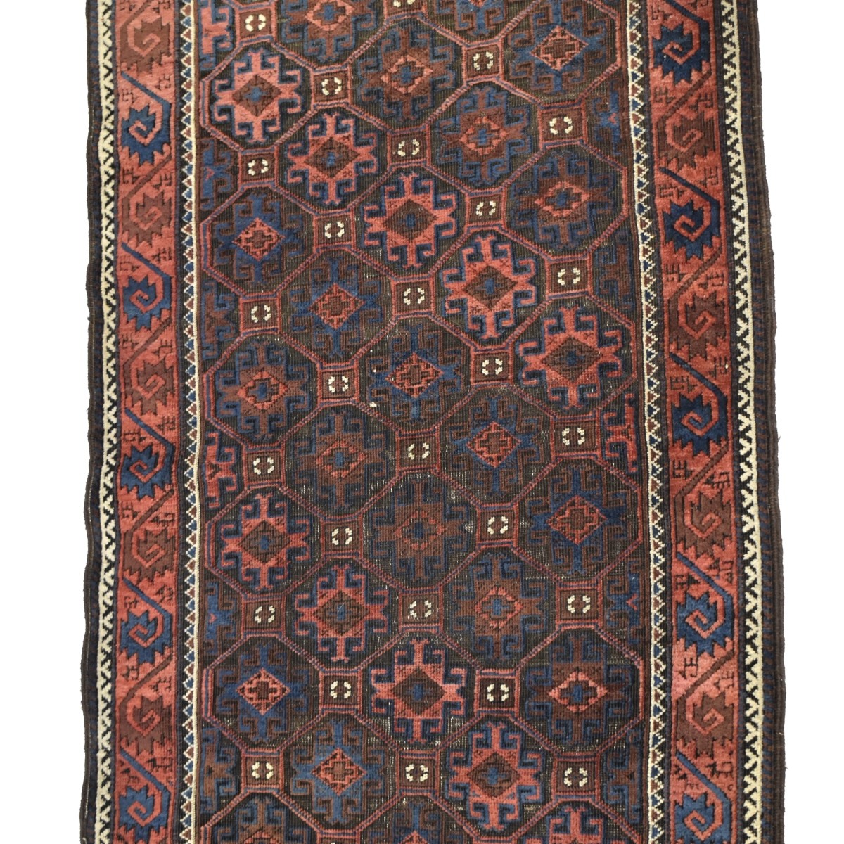 Semi-Antique Kurdish Wool Tribal Rug