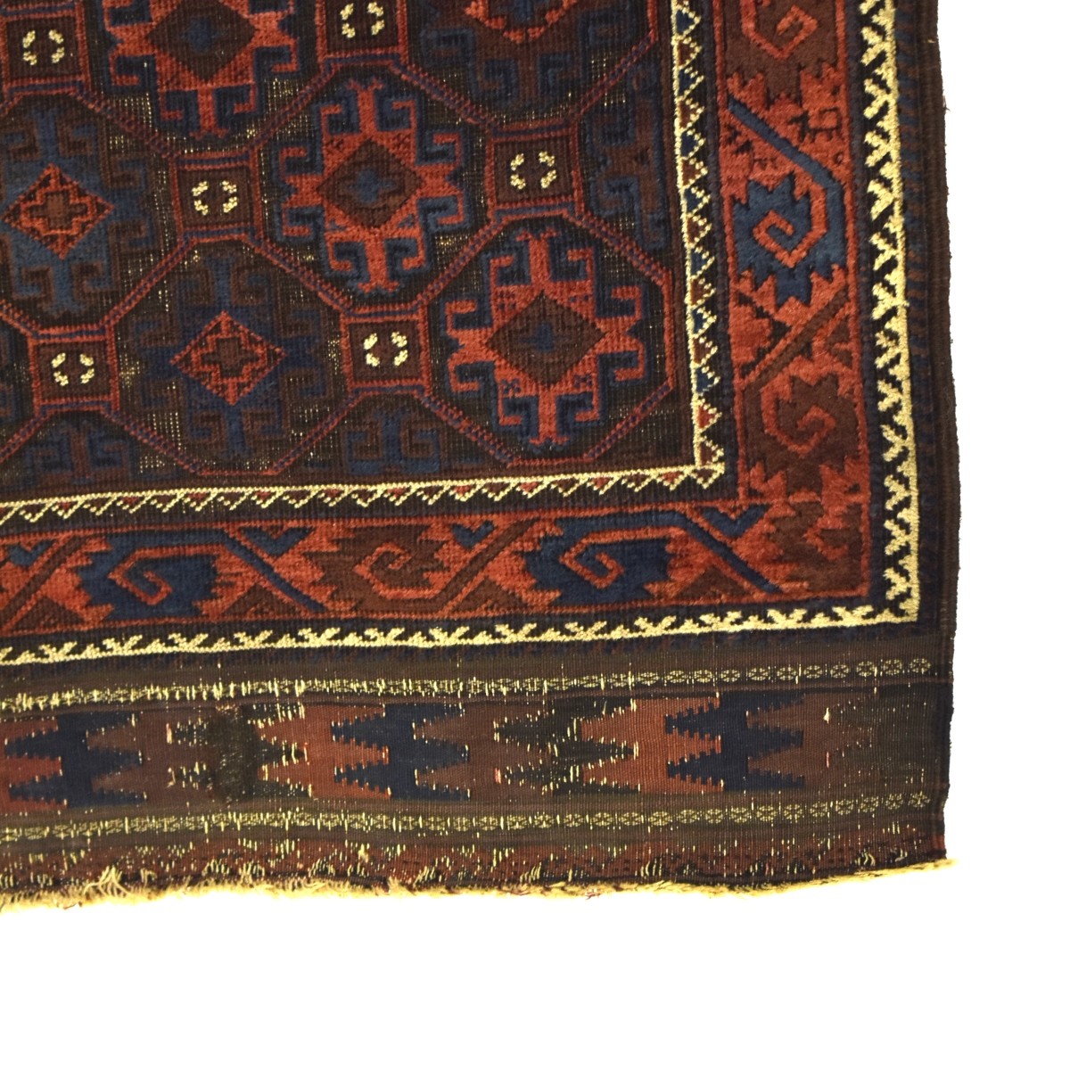 Semi-Antique Kurdish Wool Tribal Rug