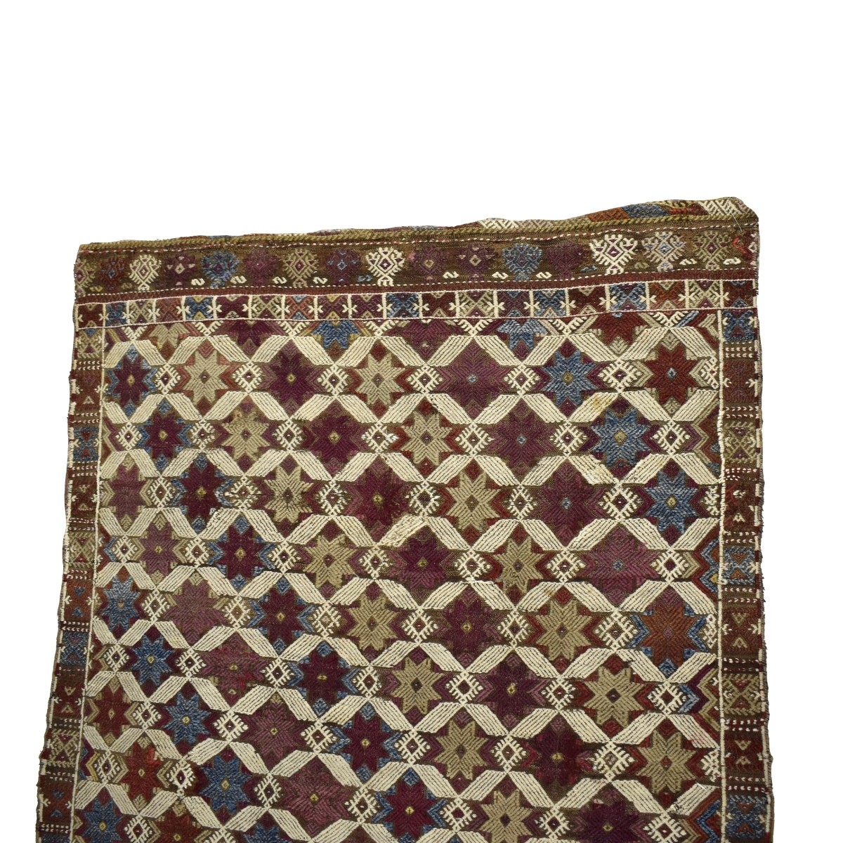 Semi-Antique Persian Rahra Soumek Wool Rug