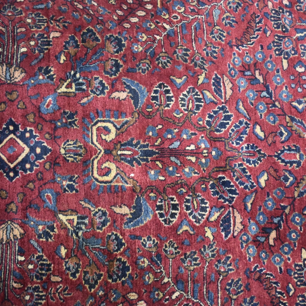 Semi-Antique Persian Sarouk Wool Rug