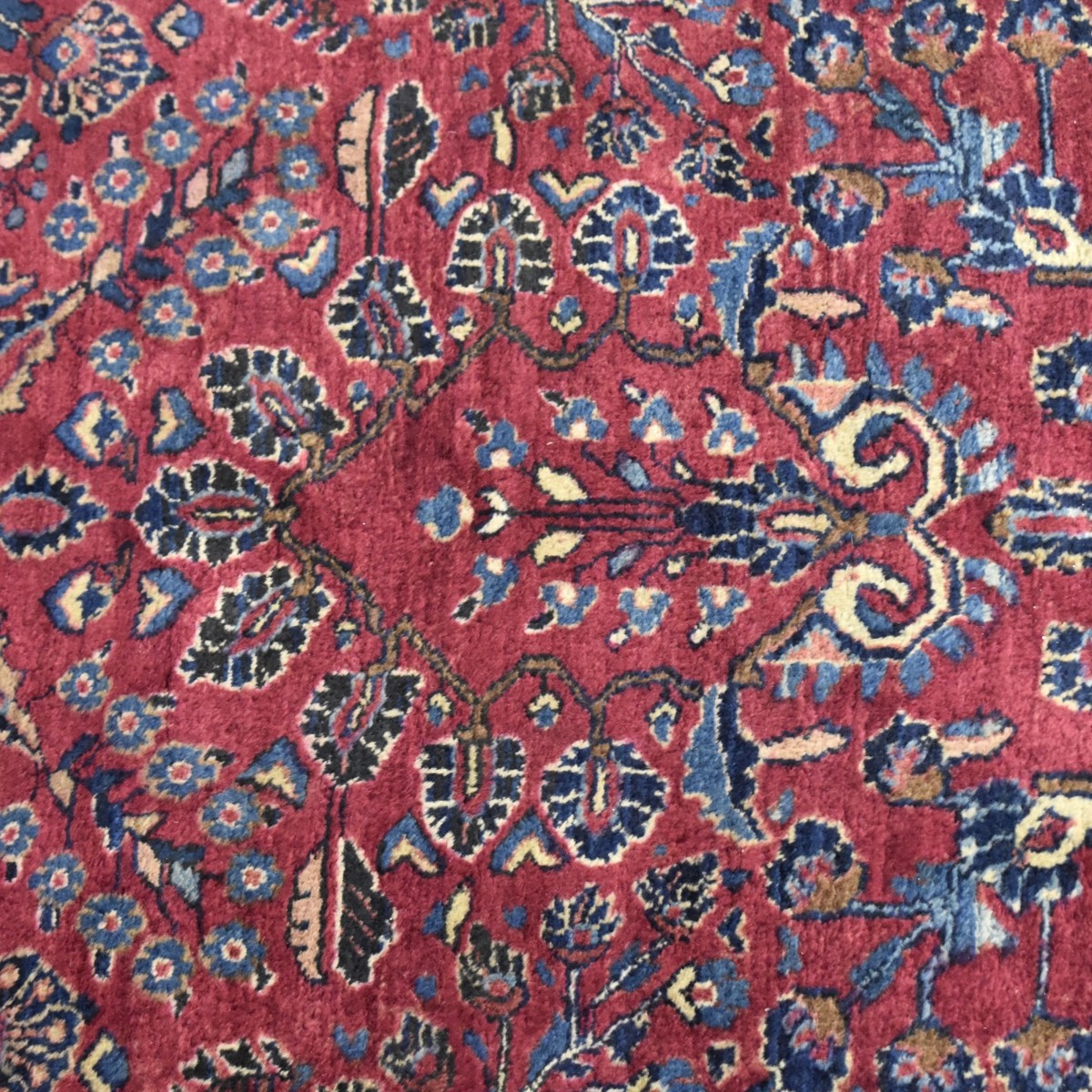 Semi-Antique Persian Sarouk Wool Rug