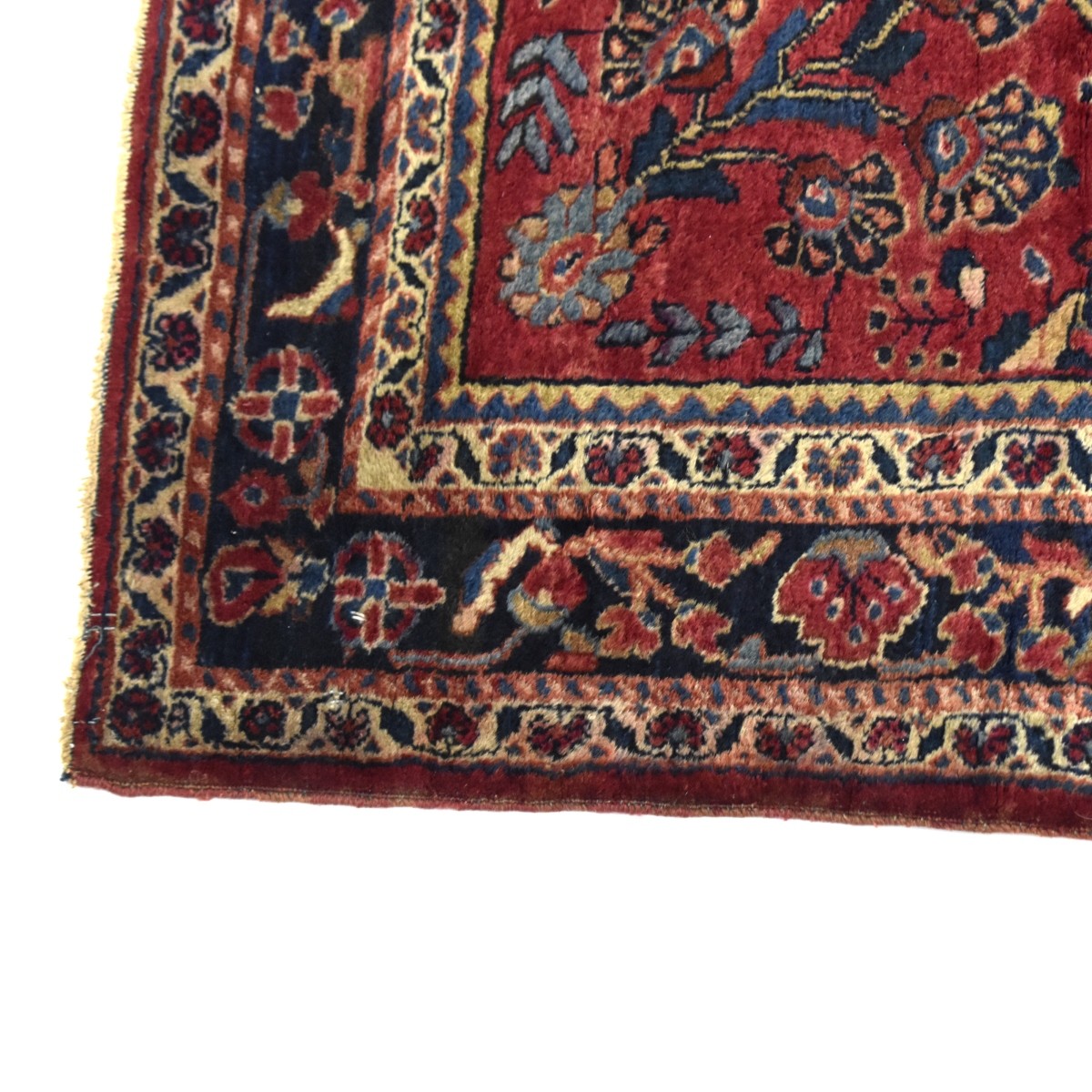 Semi-Antique Persian Sarouk Wool Rug