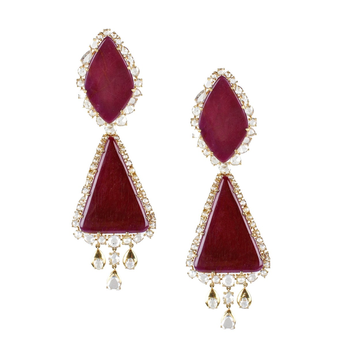 Ruby, Diamond and 18K Earrings