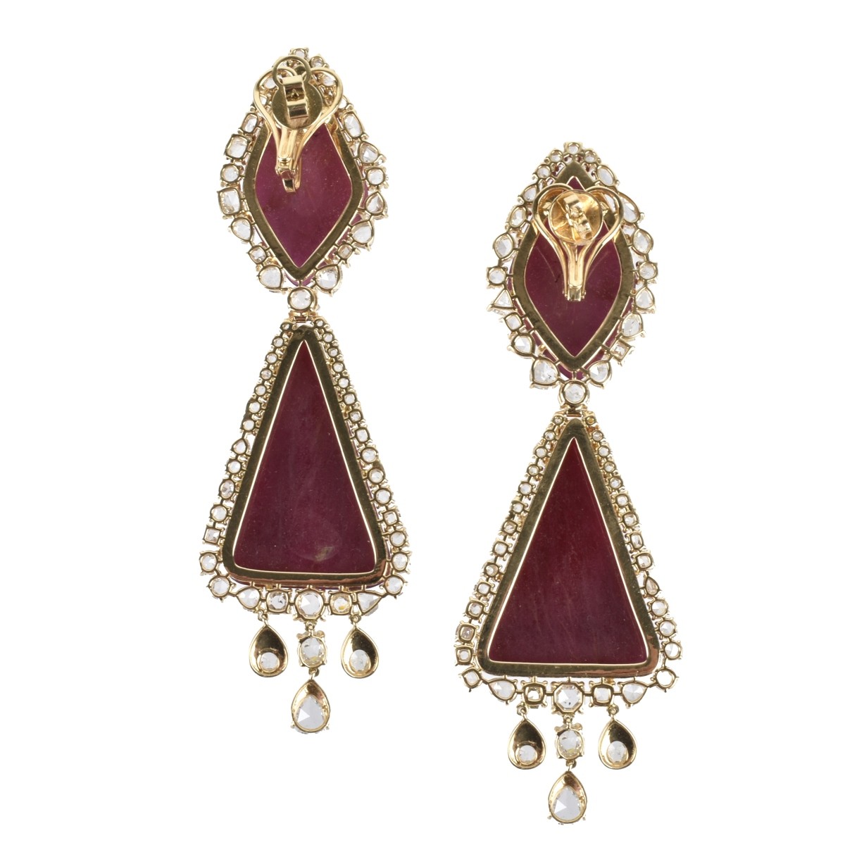 Ruby, Diamond and 18K Earrings