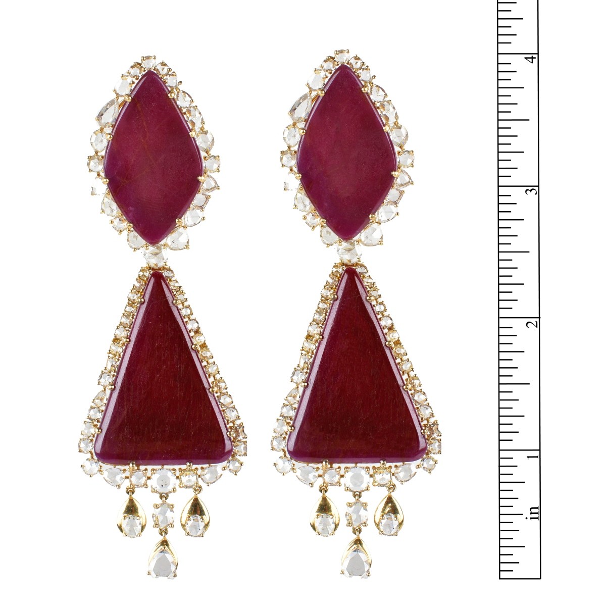 Ruby, Diamond and 18K Earrings