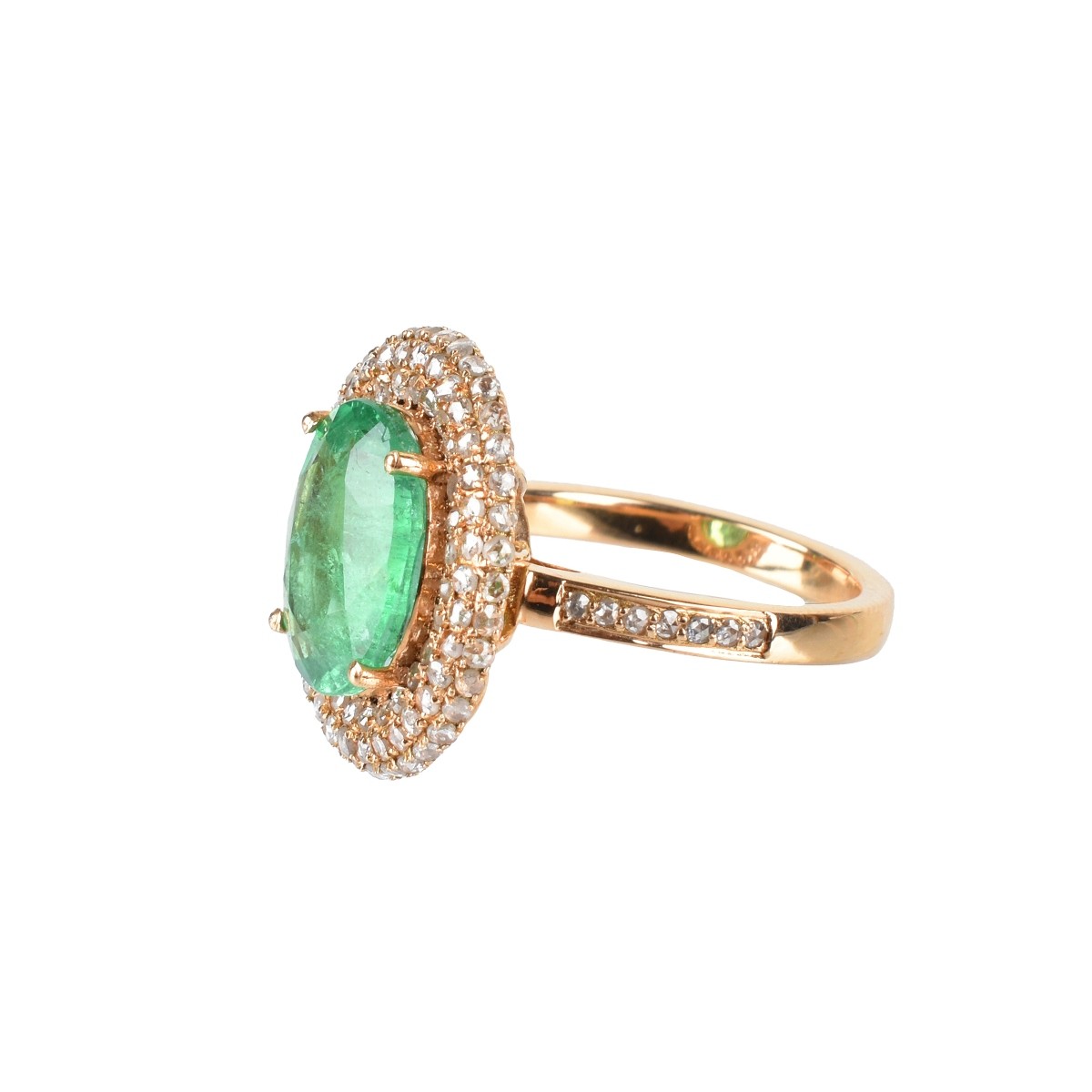 Emerald, Diamond and 18K Ring