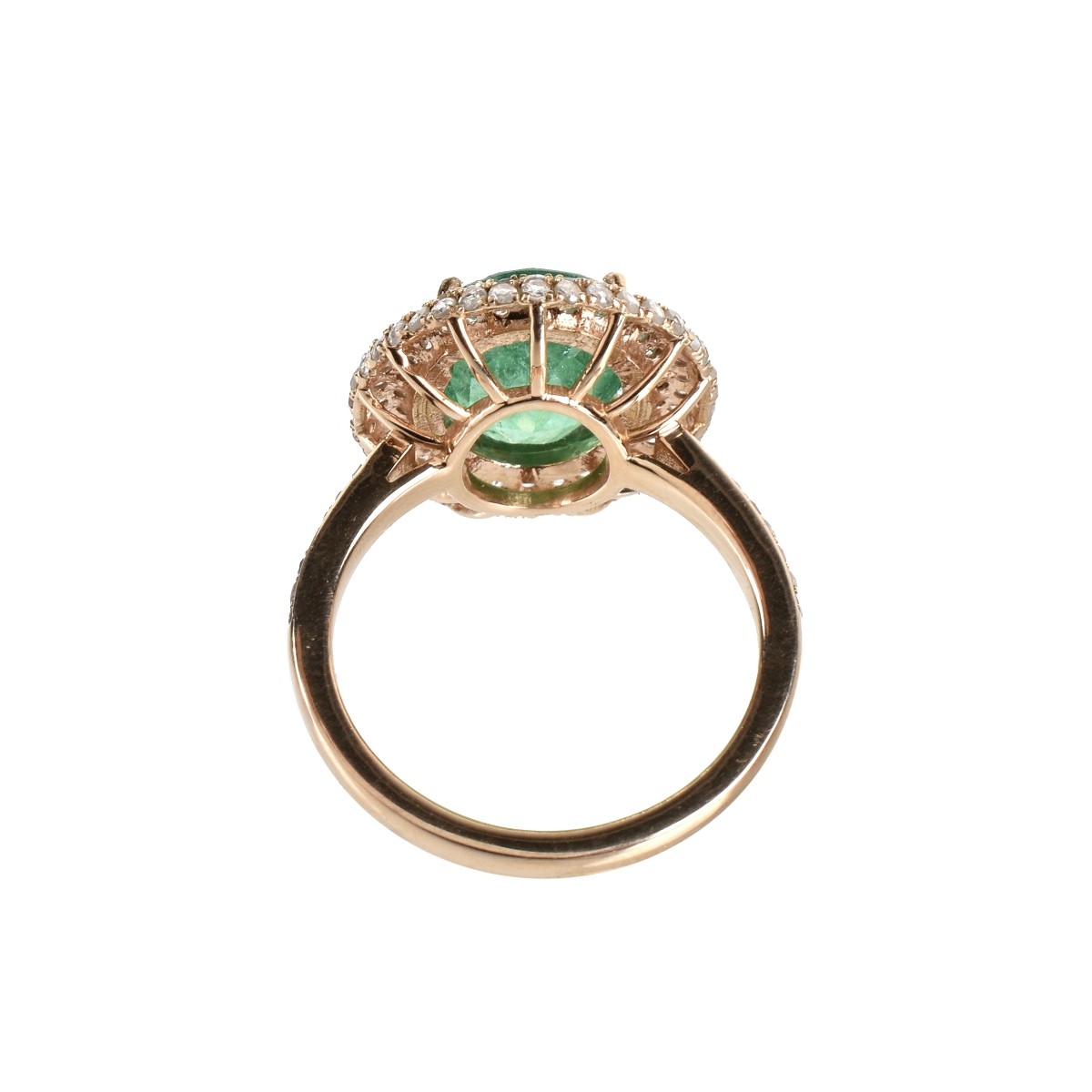 Emerald, Diamond and 18K Ring