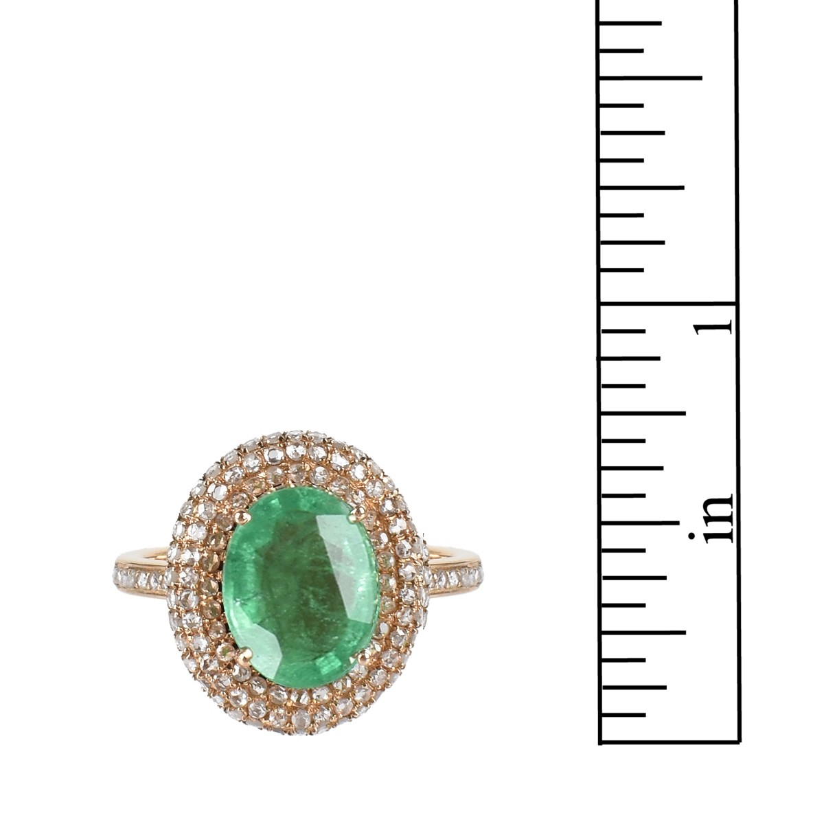 Emerald, Diamond and 18K Ring