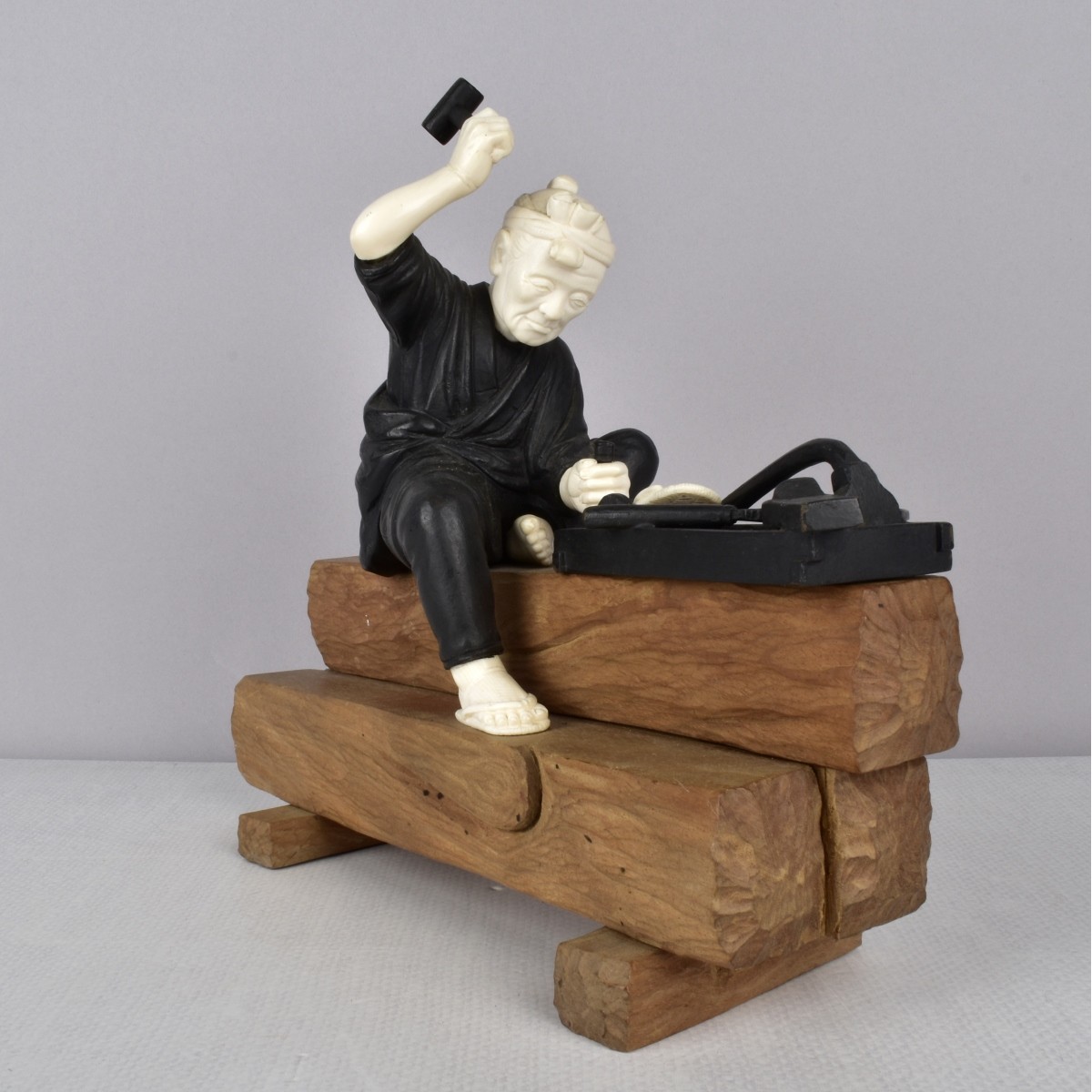 Antique Japanese Figure of a Cobbler