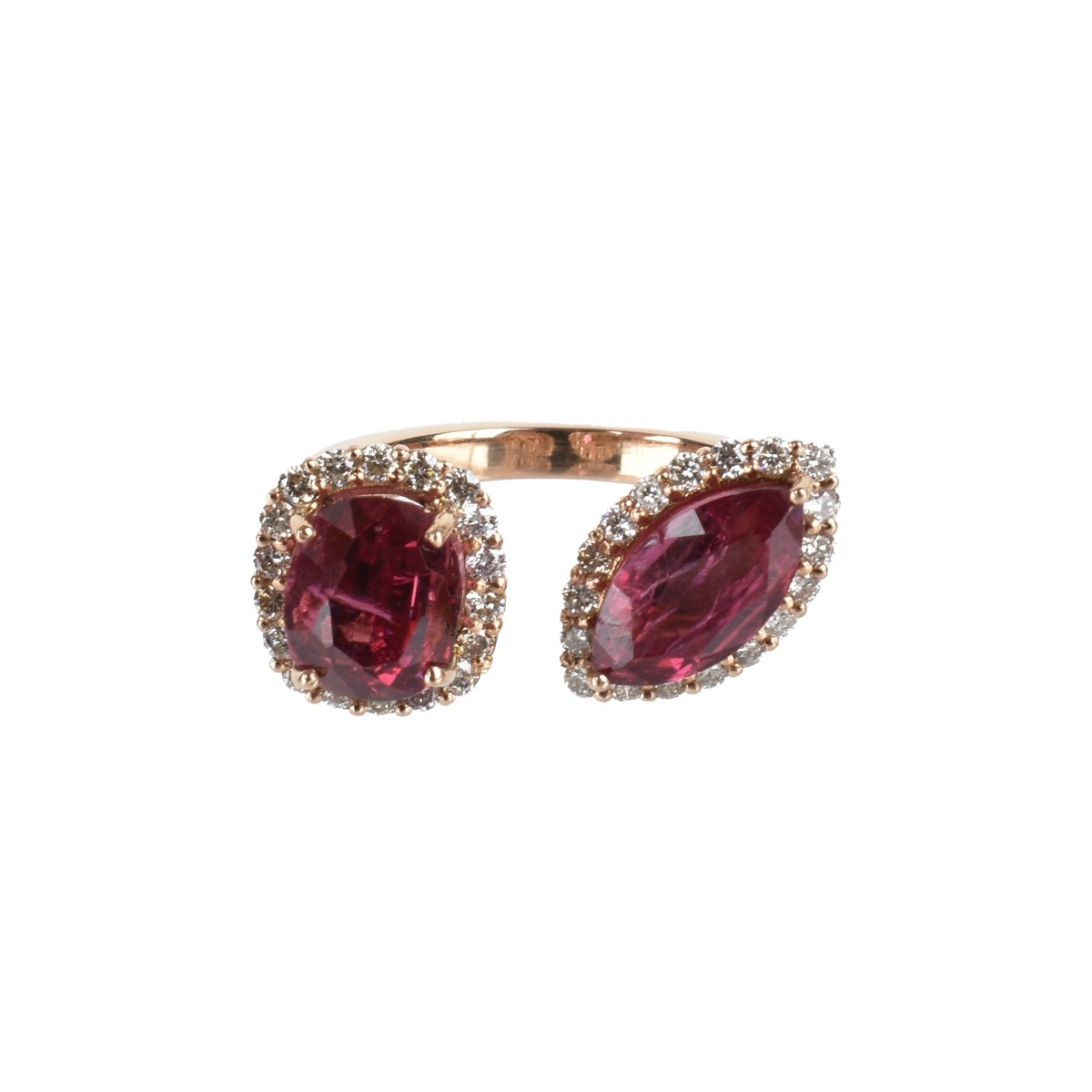 Spinel, Diamond and 18K Ring