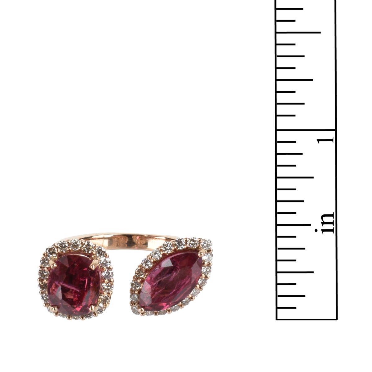 Spinel, Diamond and 18K Ring