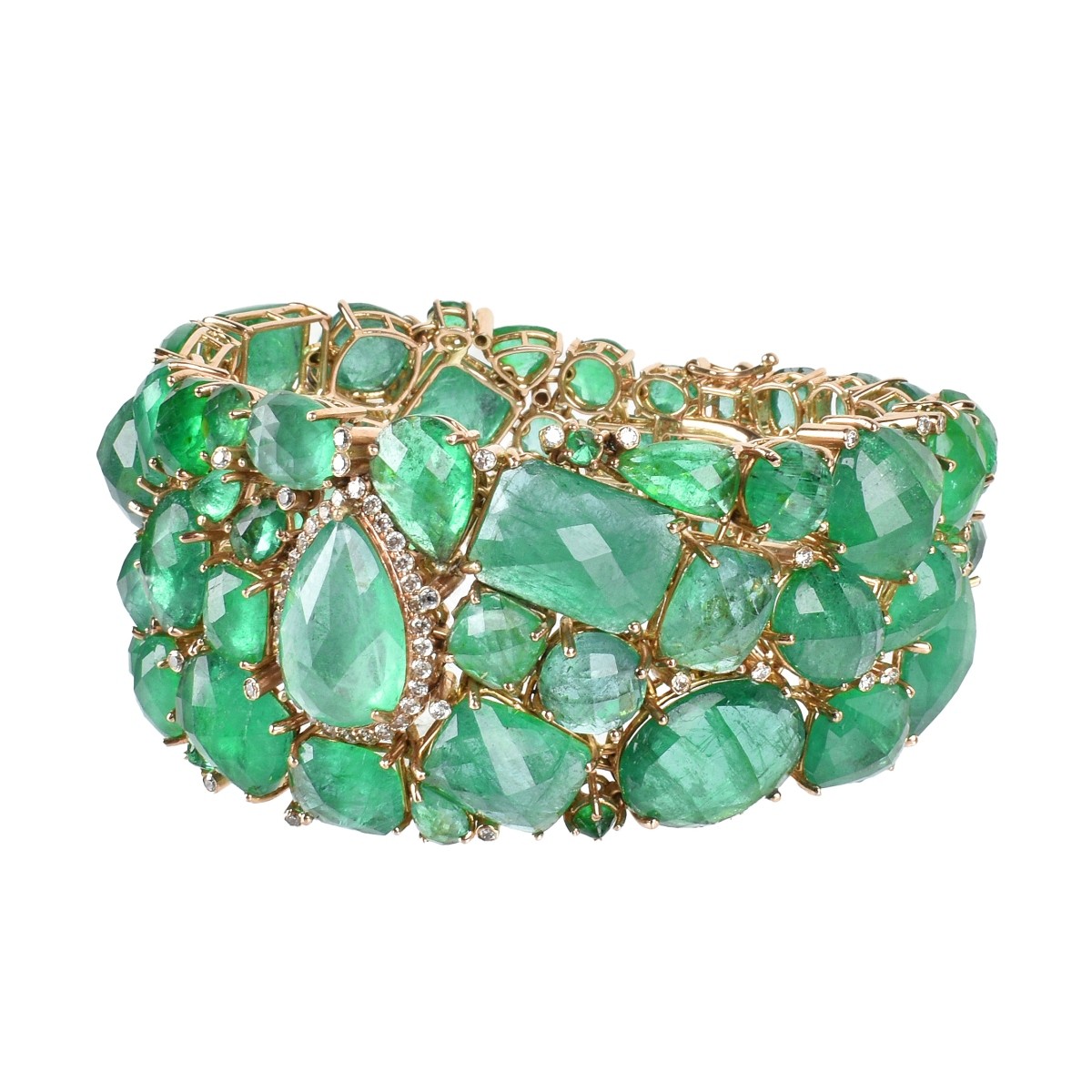 Emerald, Diamond and 18K Bracelet