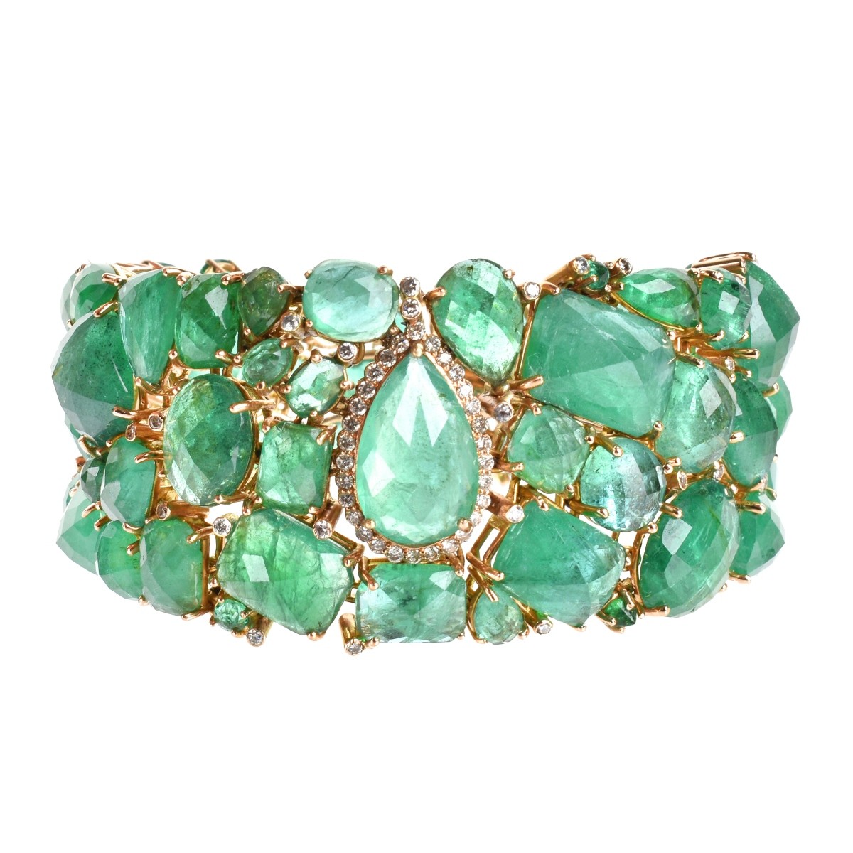 Emerald, Diamond and 18K Bracelet