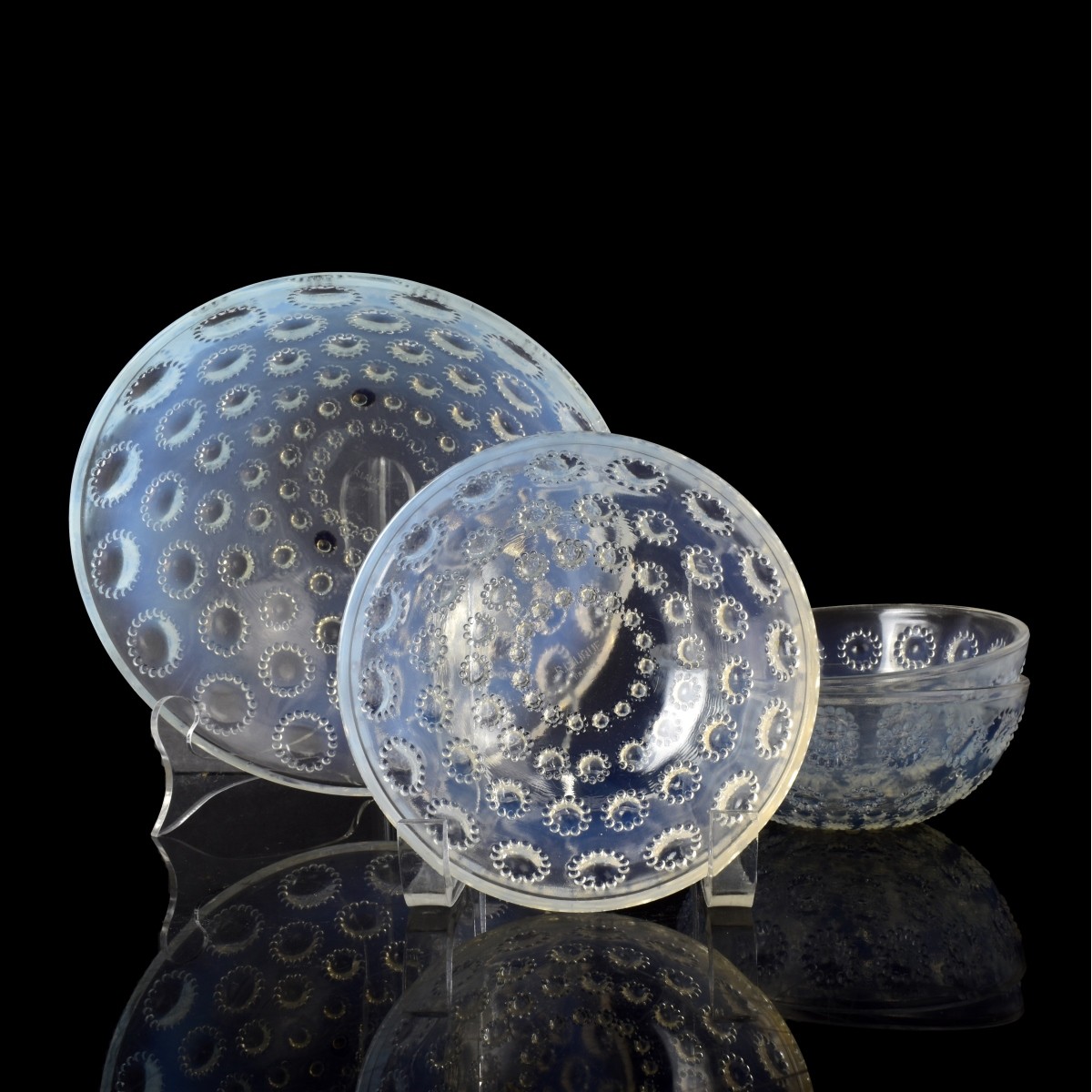 Rene Lalique "Asters" Opalescent Bowls