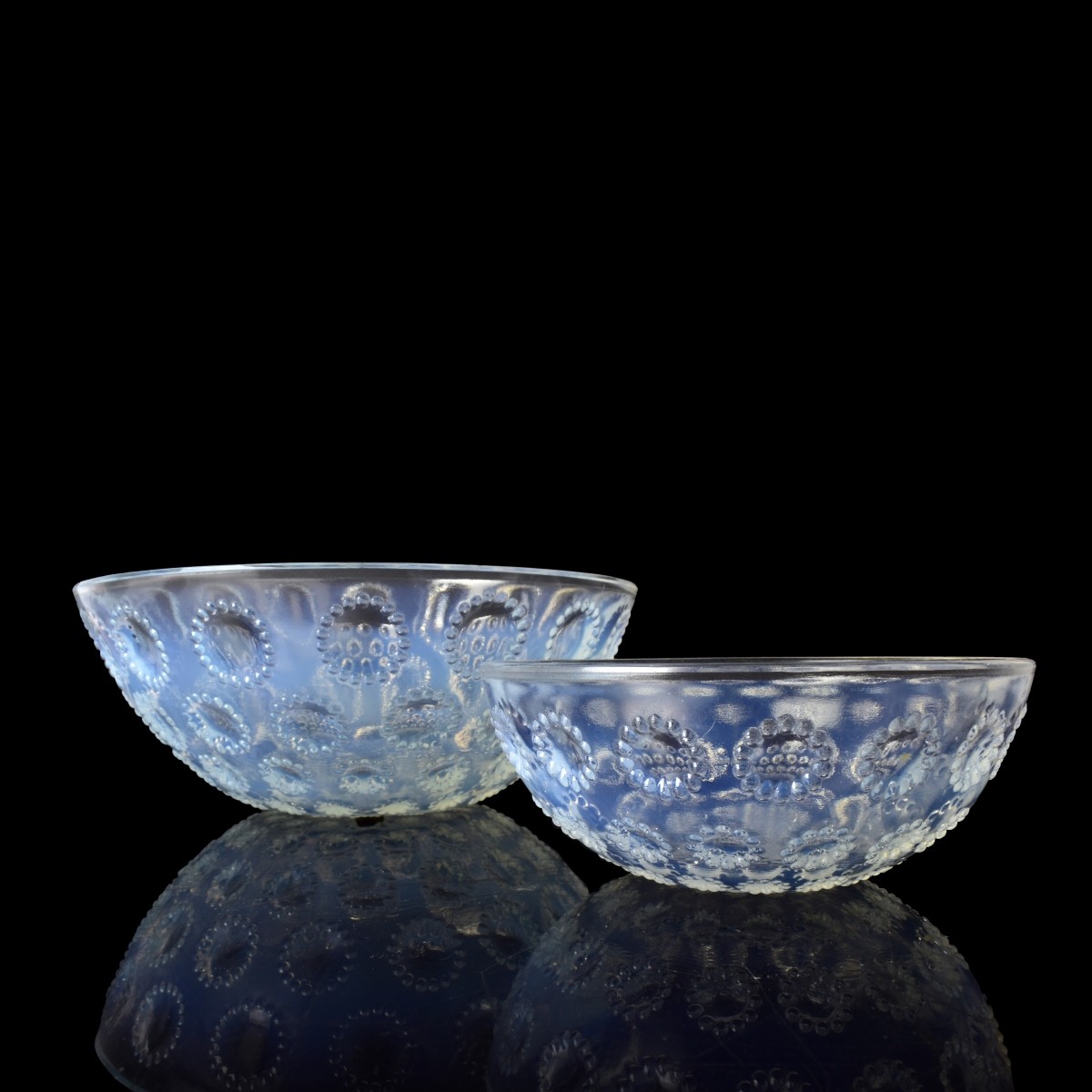 Rene Lalique "Asters" Opalescent Bowls