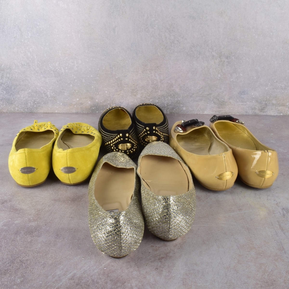 Four Pr Jimmy Choo Designer Flat Shoes