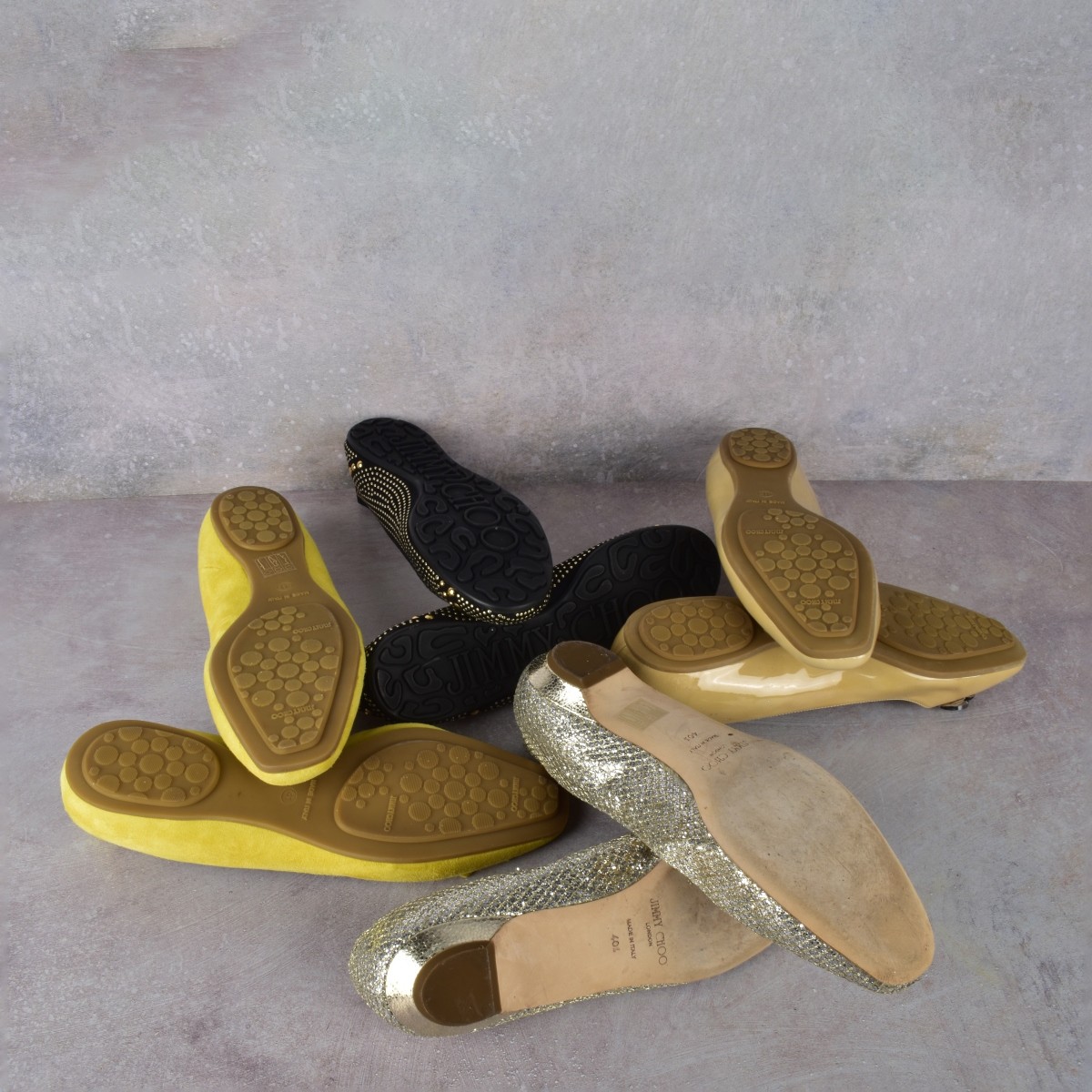 Four Pr Jimmy Choo Designer Flat Shoes