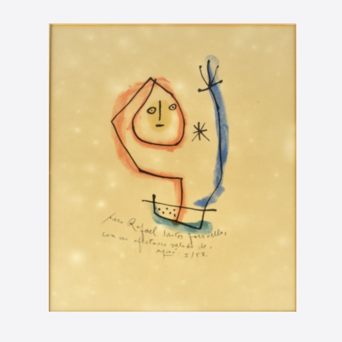 Joan Miro Lithograph "Rafael Santos"