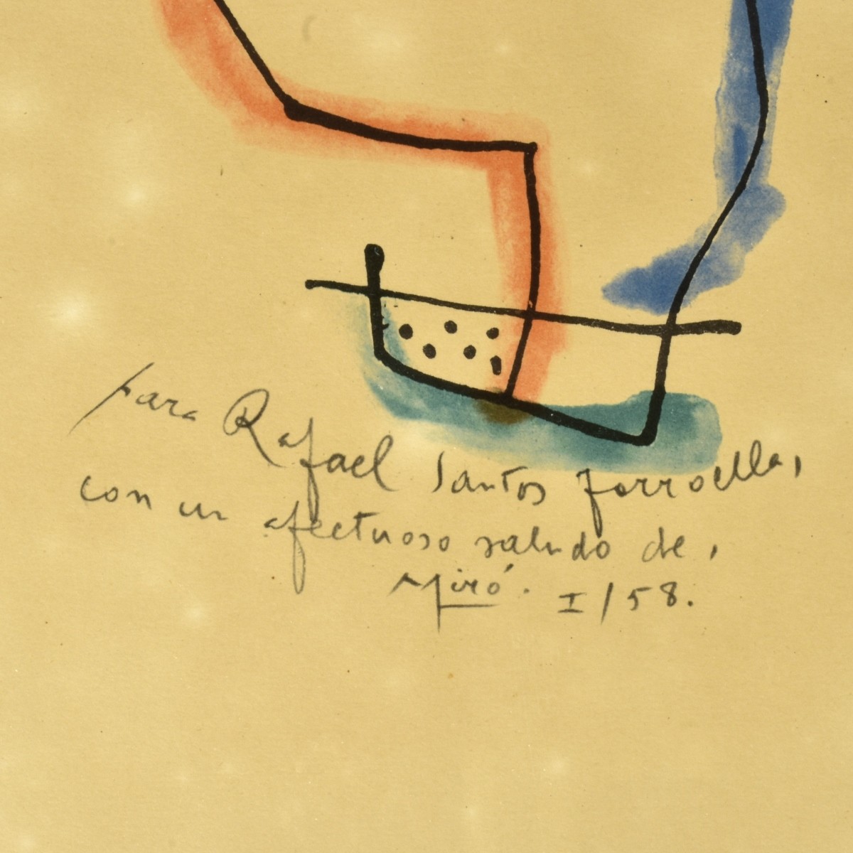 Joan Miro Lithograph "Rafael Santos"