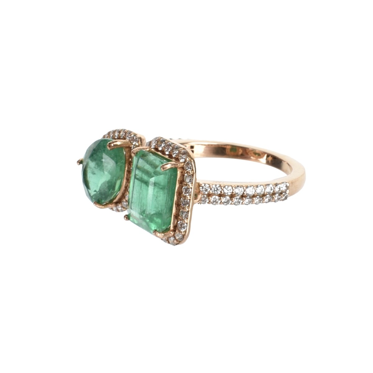 Emerald, Diamond and 18K Ring