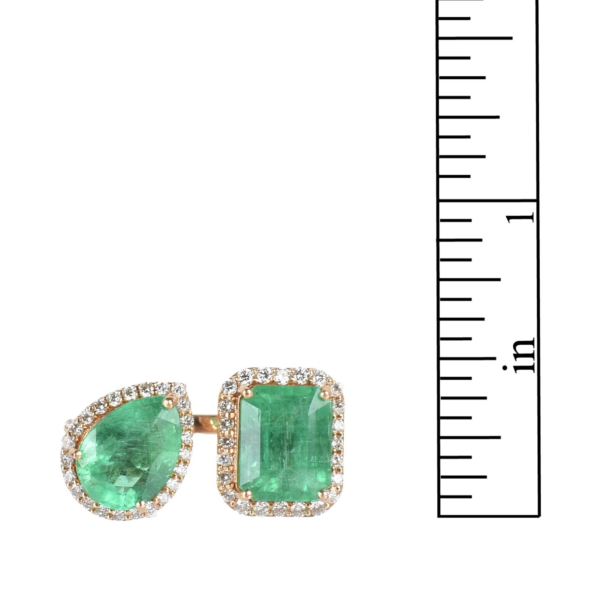 Emerald, Diamond and 18K Ring