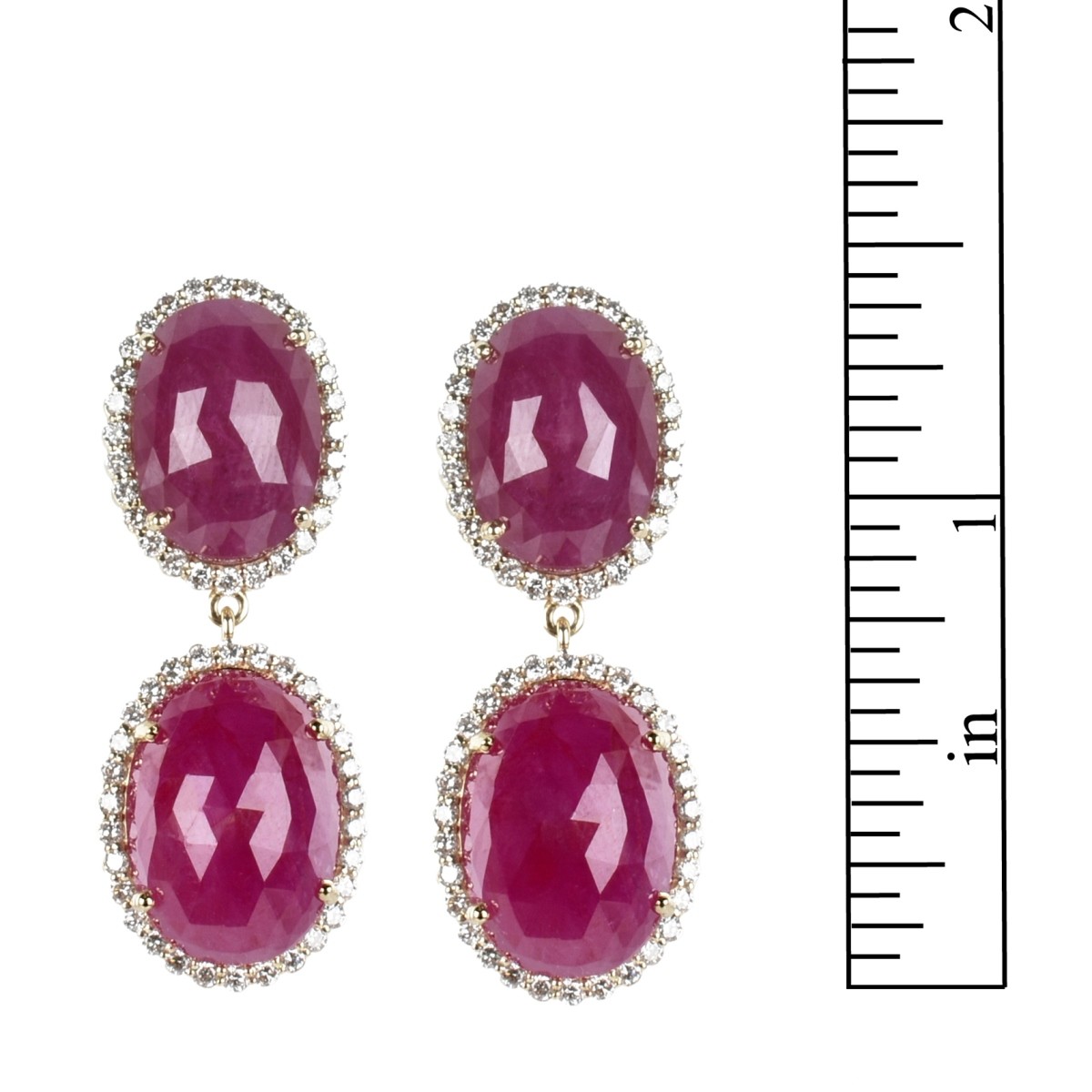 Ruby, Diamond and 18K Earrings