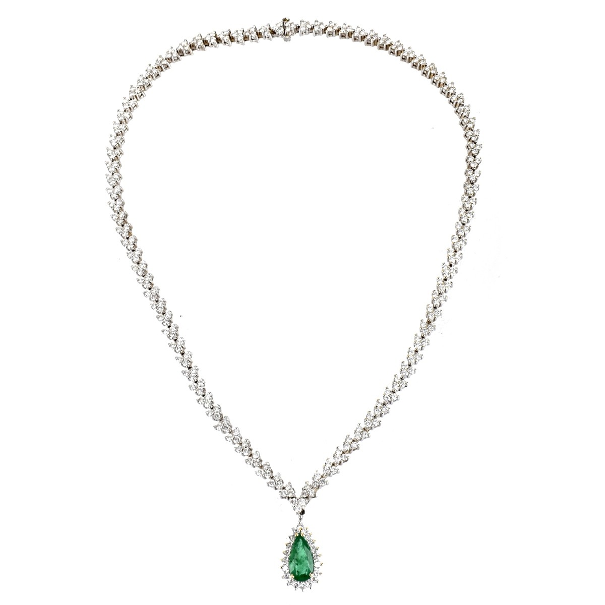 Diamond, Emerald and 18K Necklace