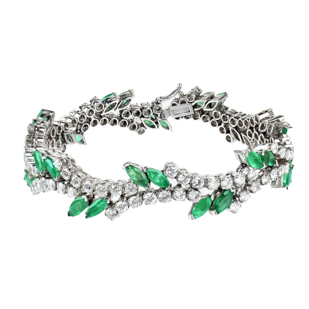 Diamond, Emerald and 14K Bracelet