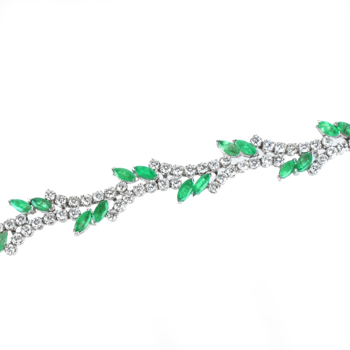 Diamond, Emerald and 14K Bracelet