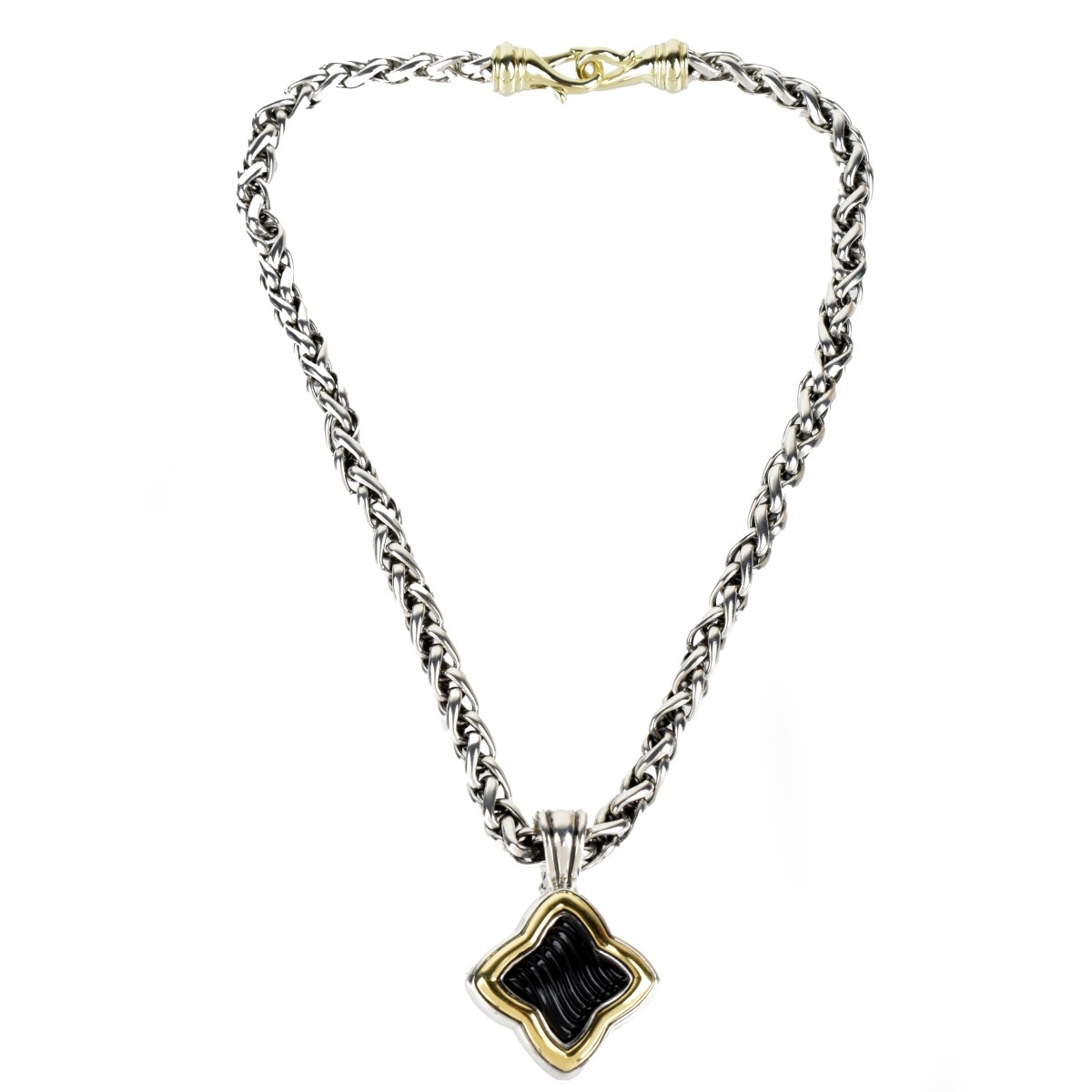 David Yurman Gold and Sterling Necklace