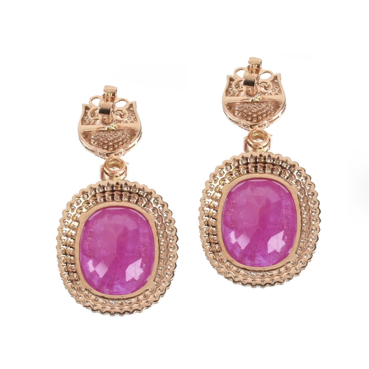 Ruby, Diamond and 18K Earrings