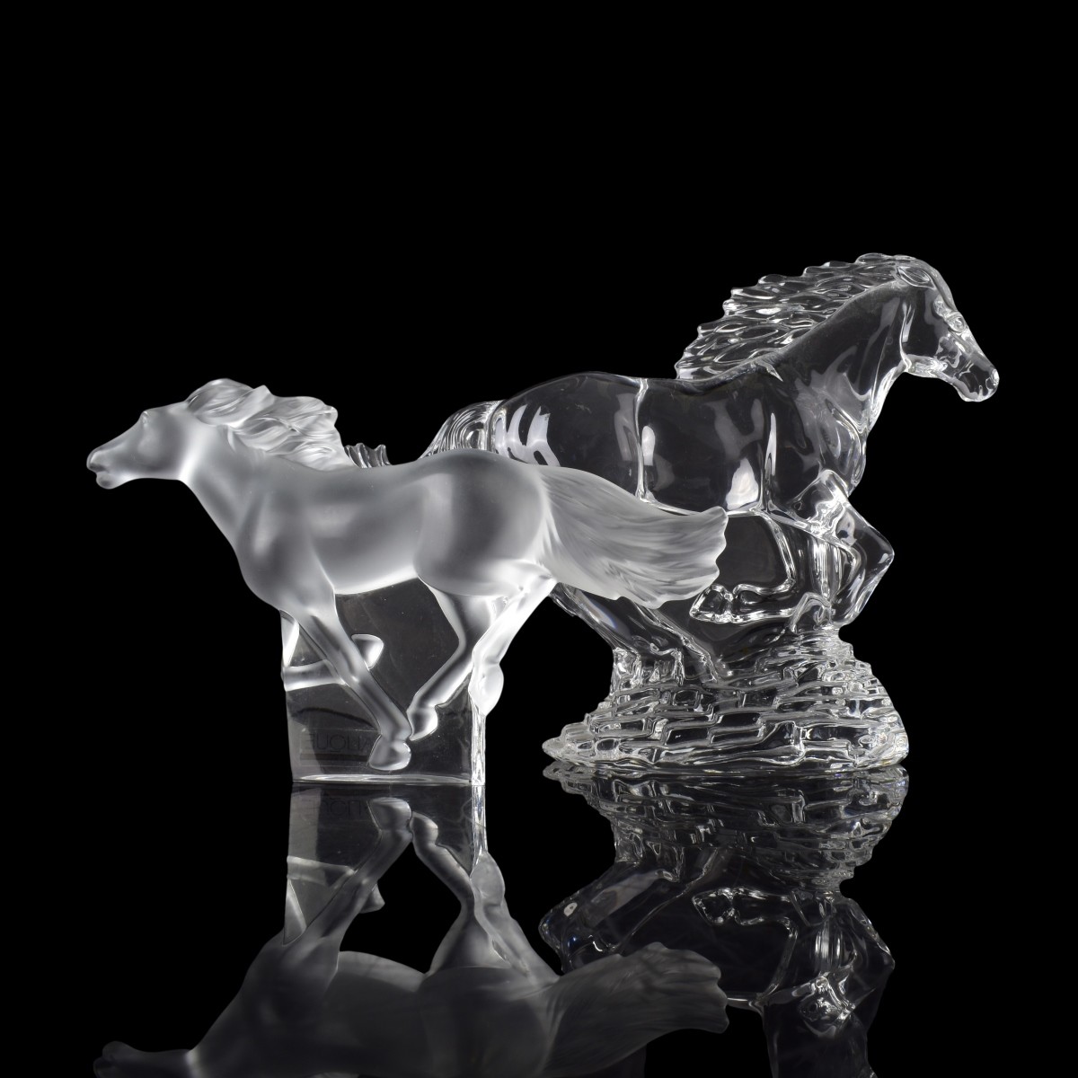 Lalique and Waterford Horse Figures