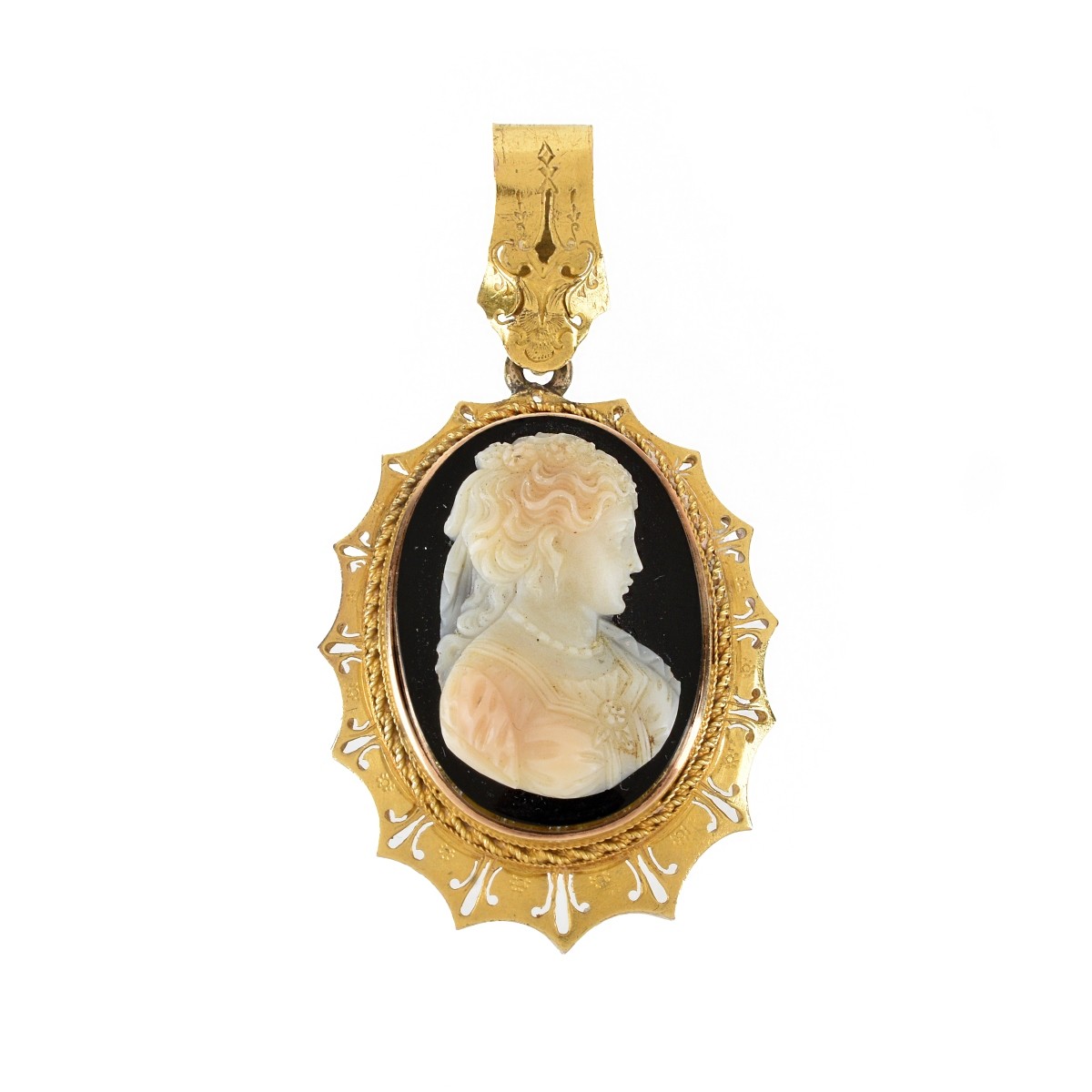 Onyx and 14K Pendant