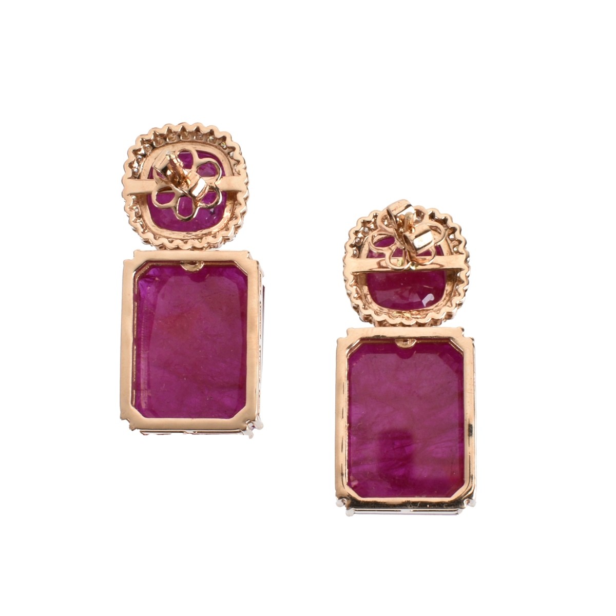 Ruby, Diamond and 18K Earrings