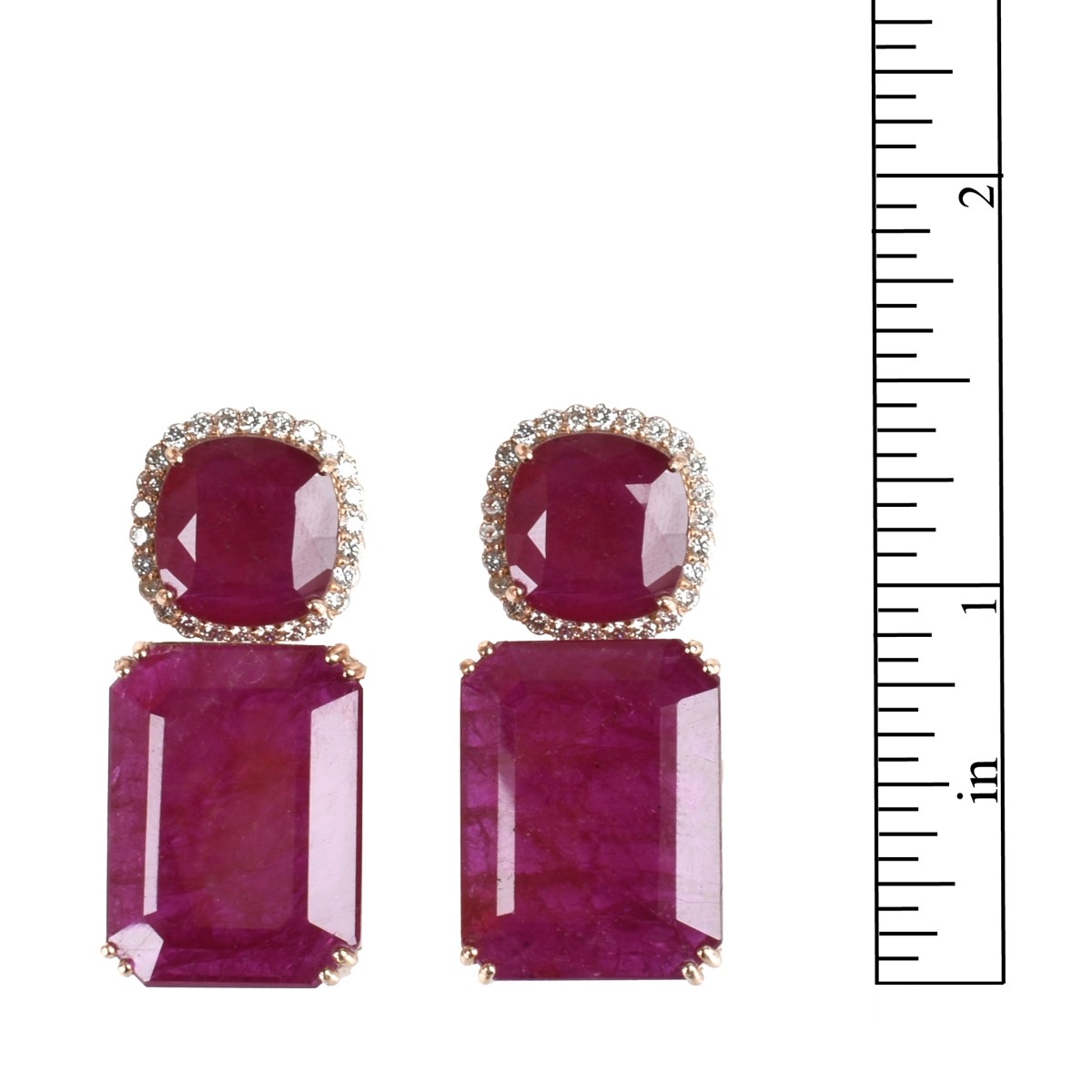 Ruby, Diamond and 18K Earrings