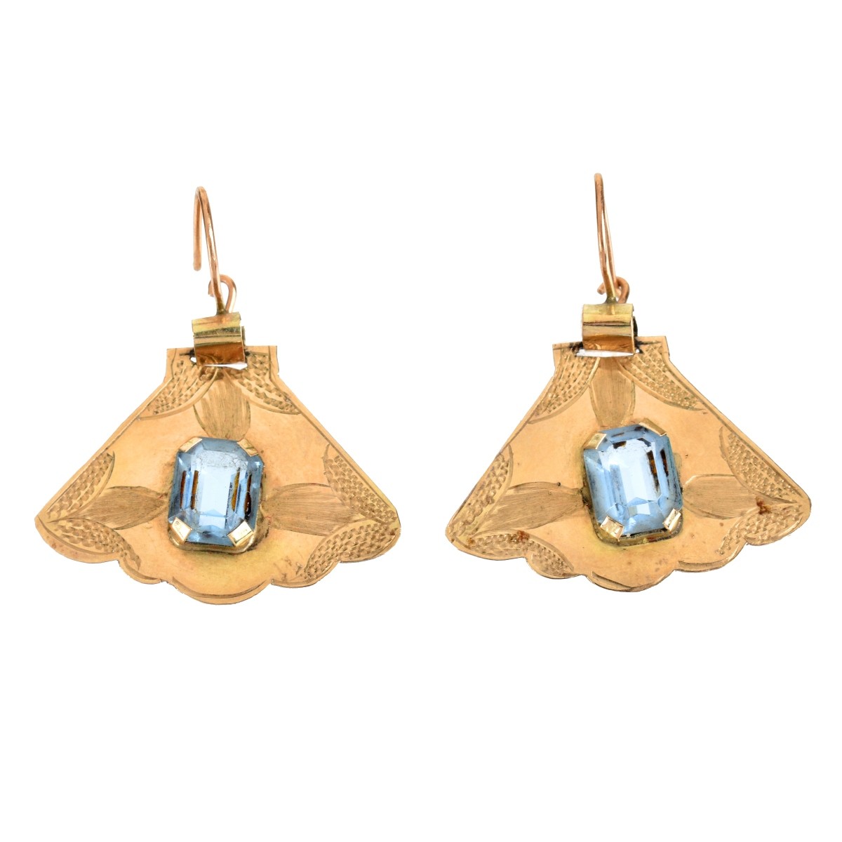 Antique 14K and Topaz Earrings