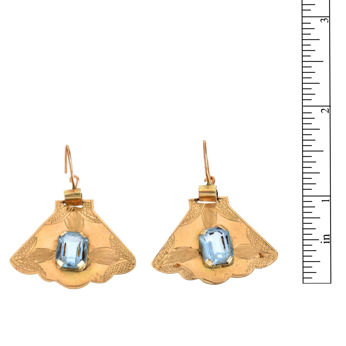 Antique 14K and Topaz Earrings