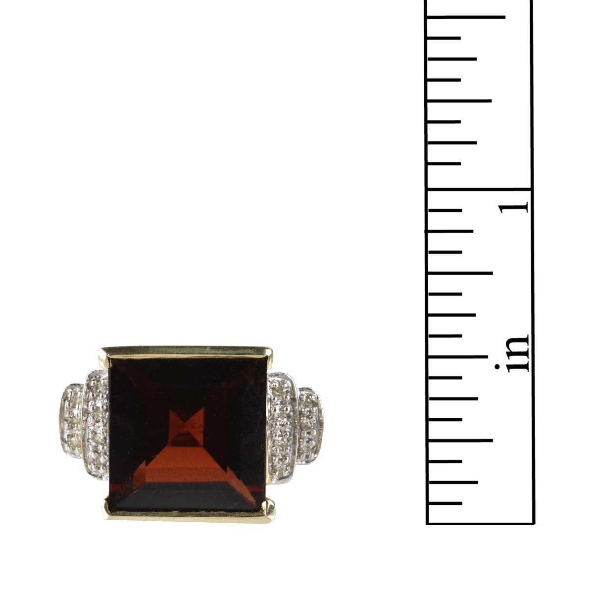 Garnet, Diamond and 14K Ring