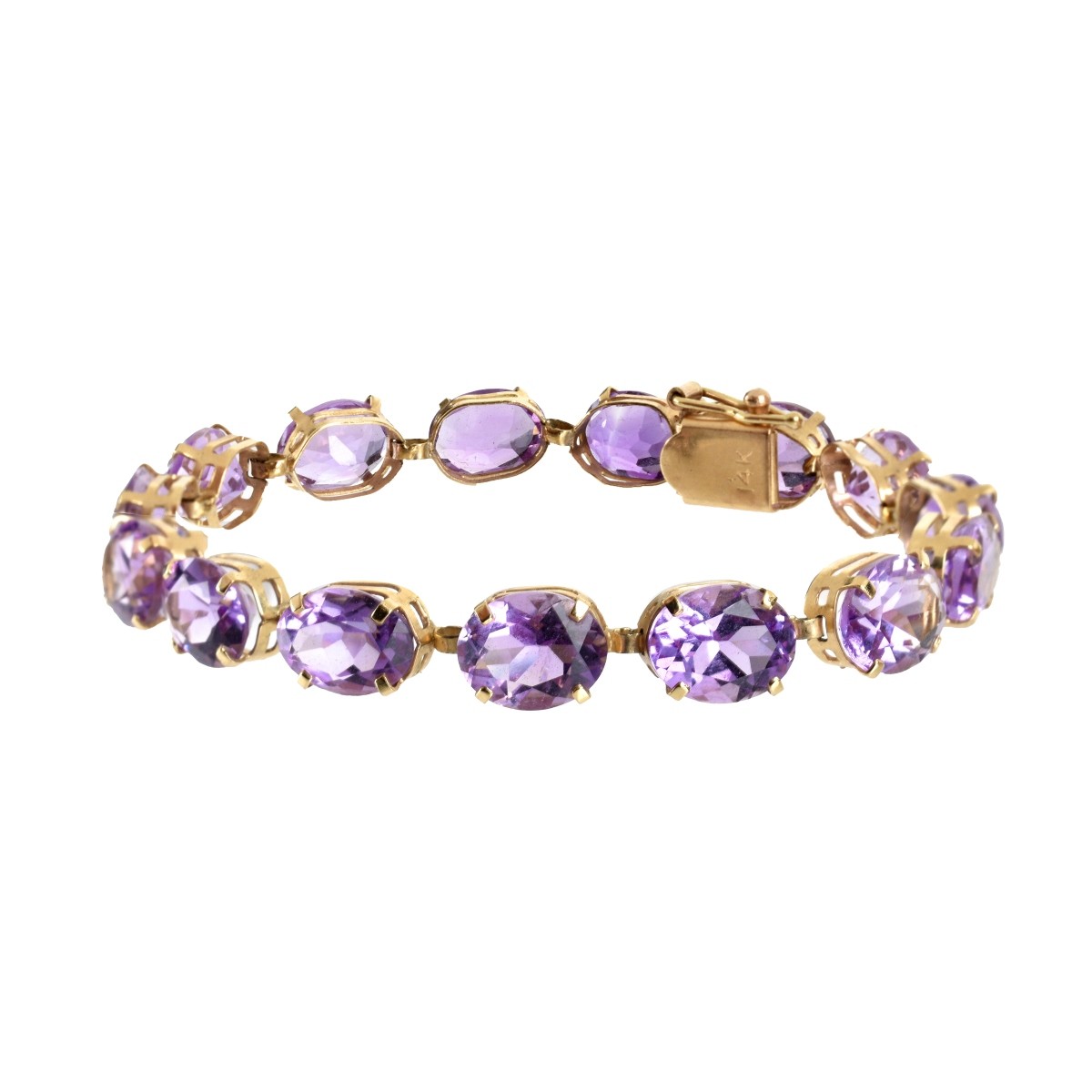 Amethyst and 14K Bracelet