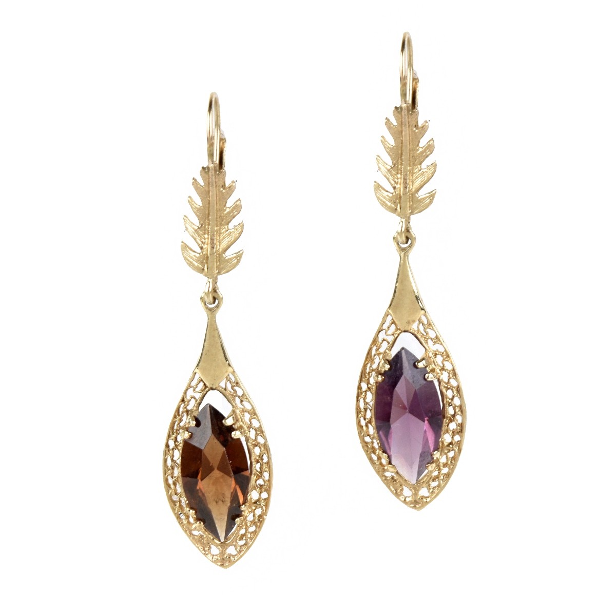 Amethyst and 14K Earrings