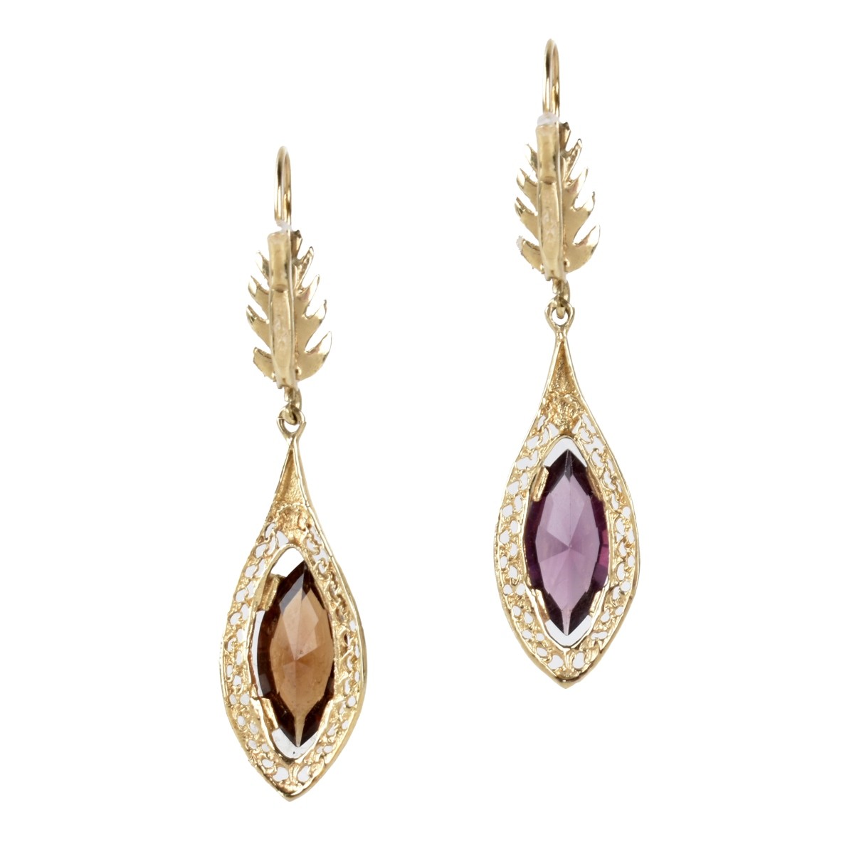 Amethyst and 14K Earrings