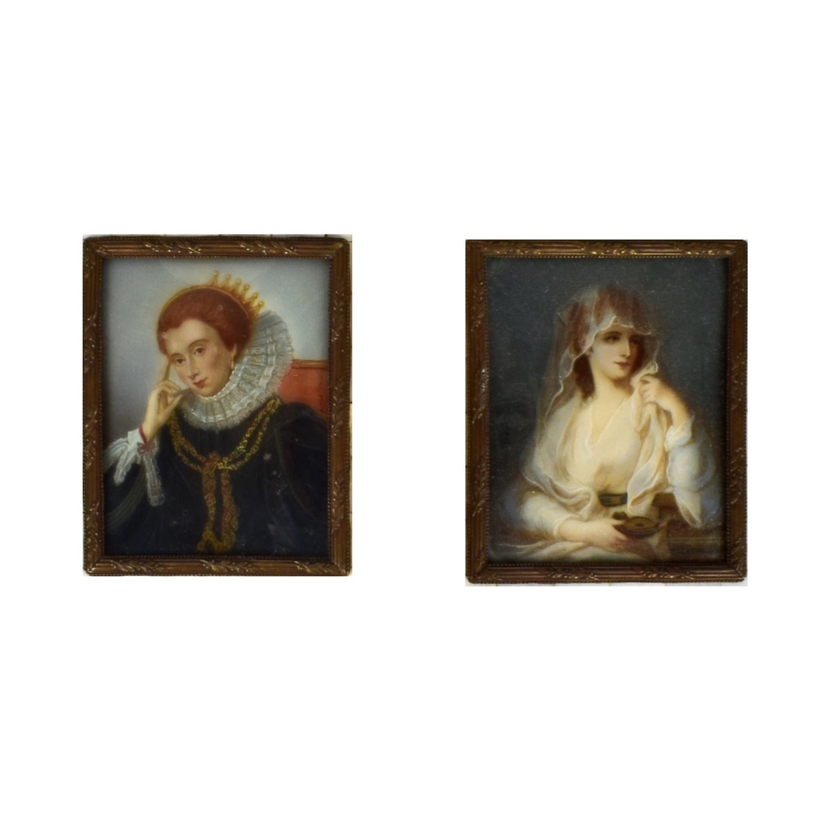 Antique Pair of Framed Miniature Portraits